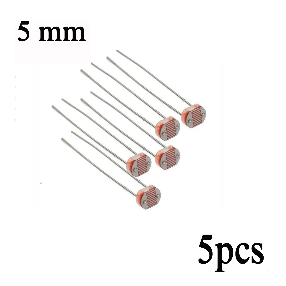 Picture of 5mm LDR Sensor Photo-resistor Light Dependent Resistor Photo Cell Switch 2 Pin Leads For Automatic Headlight Dimmer Control Resistor