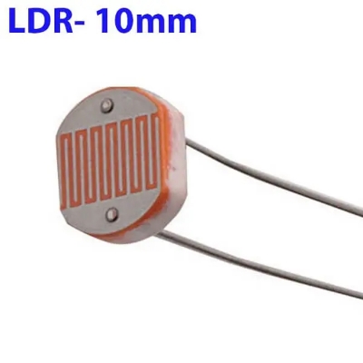 Picture of 1Pcs- LDR 10mm LDR Sensor Photoresistor LDR Sensor Light Photo Cell Light Dependent Resistor LDR Sensor Switch 2 Pin Leads For Automatic Headlight Dimmer Control Resistor