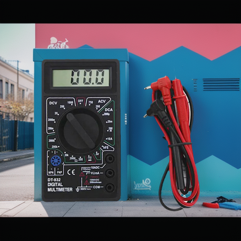 Picture of Professional DT832 Digital Multimeter-DT832 Digital Multimeter LCD DC Voltmeter Ammeter Ohm Tester AC/DC Voltage Digital Ampere Power Meter Test