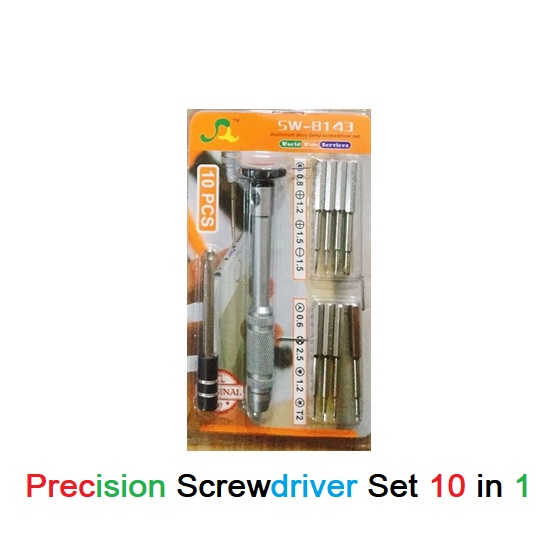 Picture of Precision Screwdriver Set 10 in 1 Repair Tool Kit With Magnetic Steel Bits Precision Aluminum Handle and Steel Long Shaft Repair Precision Screwdriver Set