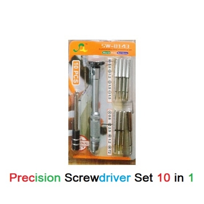 Picture of Precision Screwdriver Set 10 in 1 Repair Tool Kit With Magnetic Steel Bits Precision Aluminum Handle and Steel Long Shaft Repair Precision Screwdriver Set