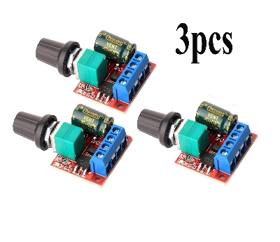Picture of 3pcs Mini DC Motor PWM Speed Controller, DC 5V-35V 5A Speed Adjustable Switch Module, 6V 12V 24V Variable Voltage Regulator