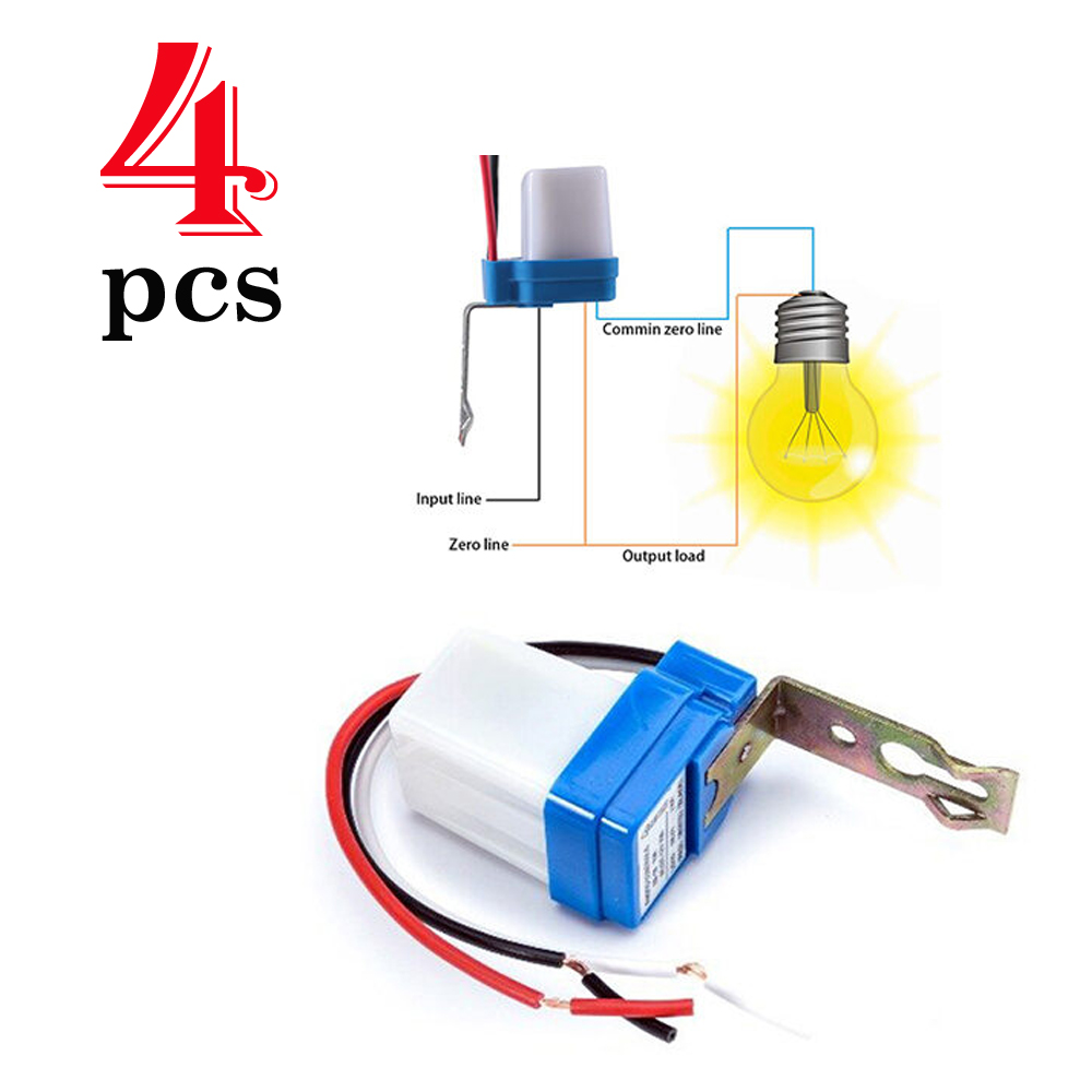 Picture of 4 Pcs Automatic Day Night Sensor Switch Ac 220V, Day And Night On/Off Photocell Ldr Sensor Switch, Auto switching Device