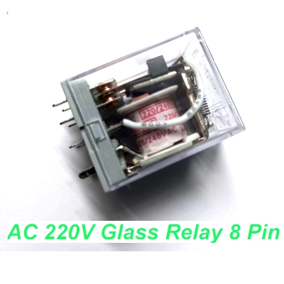 Picture of AC 220V Thin Pin AC 220V 8 Thin Pin 10A 250VAC Glass Relay LY2 LY2NJ JQX-13F AC 220V Coil Power Relay Electromagnetic Relay 8 Pins DPDT 2NO 2NC AC-220V Relay Electrical Circuitry & Parts