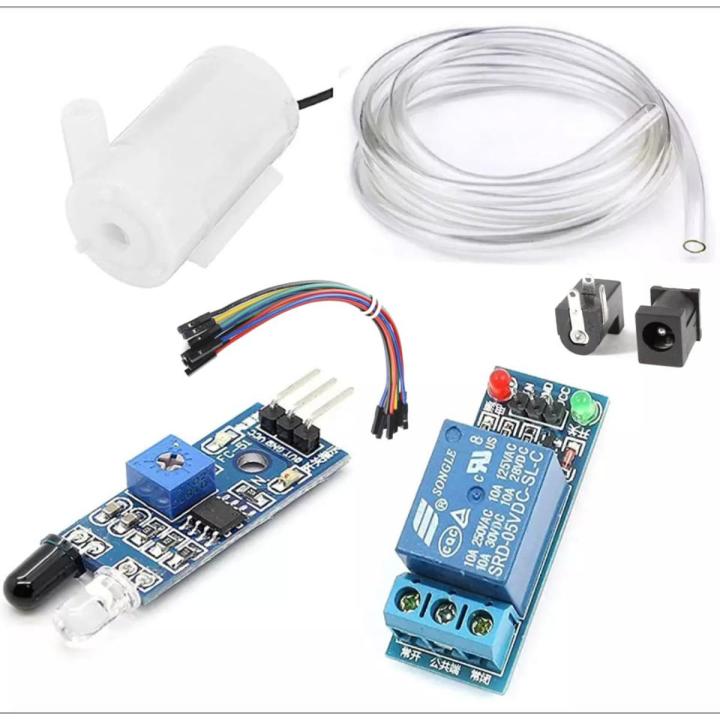 Picture of Automatic Hand Sanitizer Dispenser Machine IR Sensor, Submersible Water Pump, 30 CM Pipe Relay Module DIY KIT