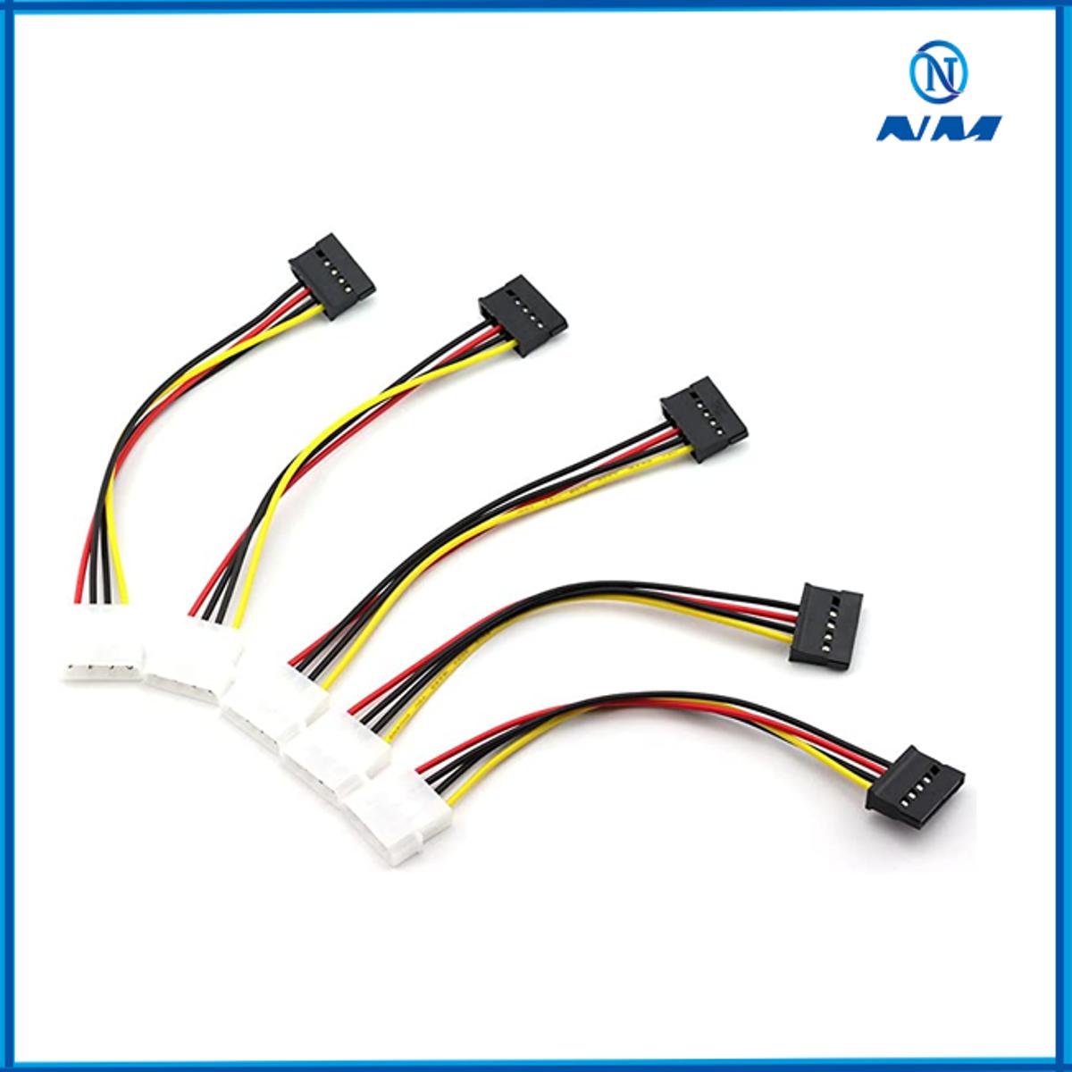 Picture of 5PCS SATA 15-PIN POWER ADAPTER LINE IDE 4P MALE TO SATA 15 PIN FEMALE POWER EXTENSION CABLE IDE TO SATA CONNECTOR