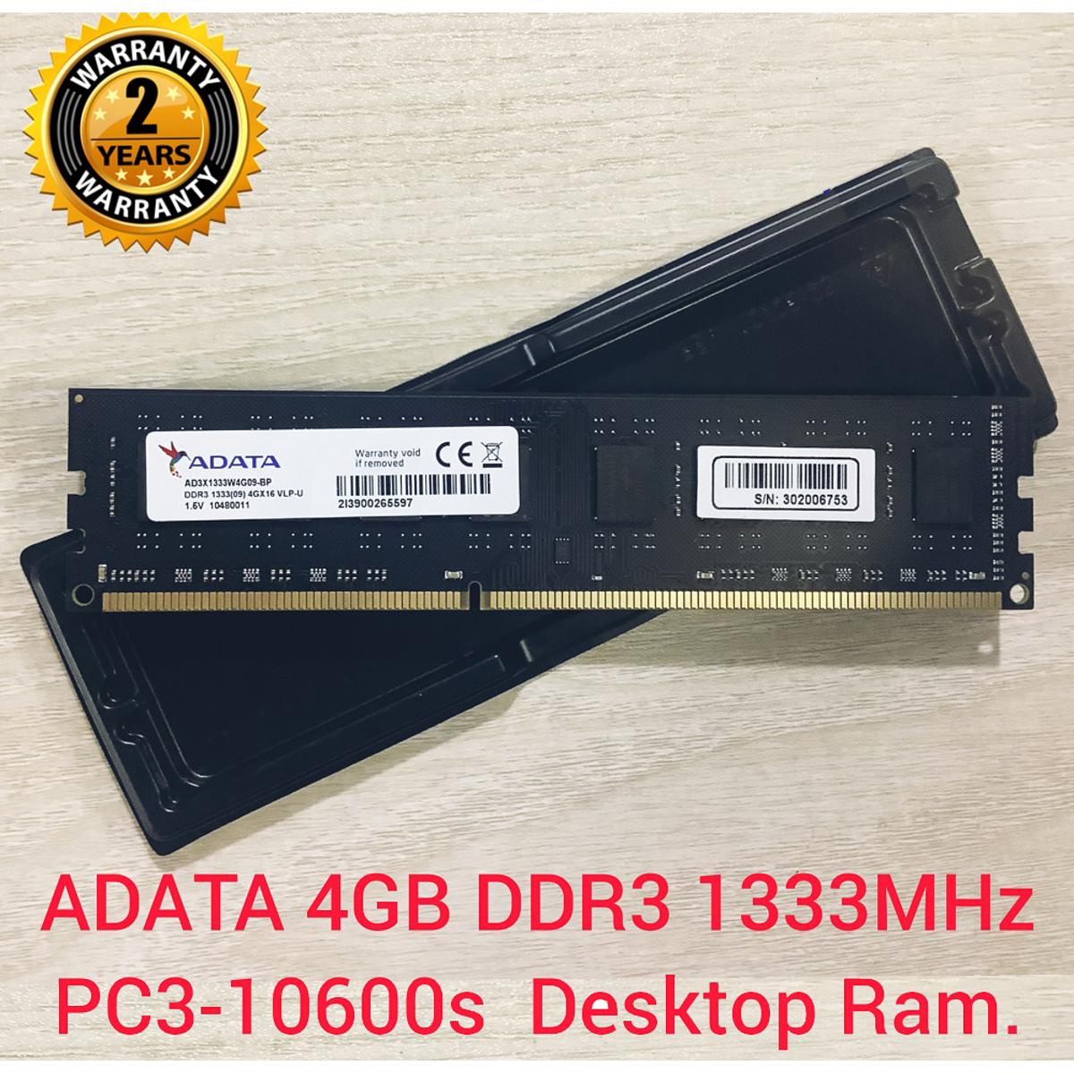 Picture of Adata Ddr3 4Gb 1600Mhz Desktop Ram - Reliable Memory Upgrade For Improved Performance