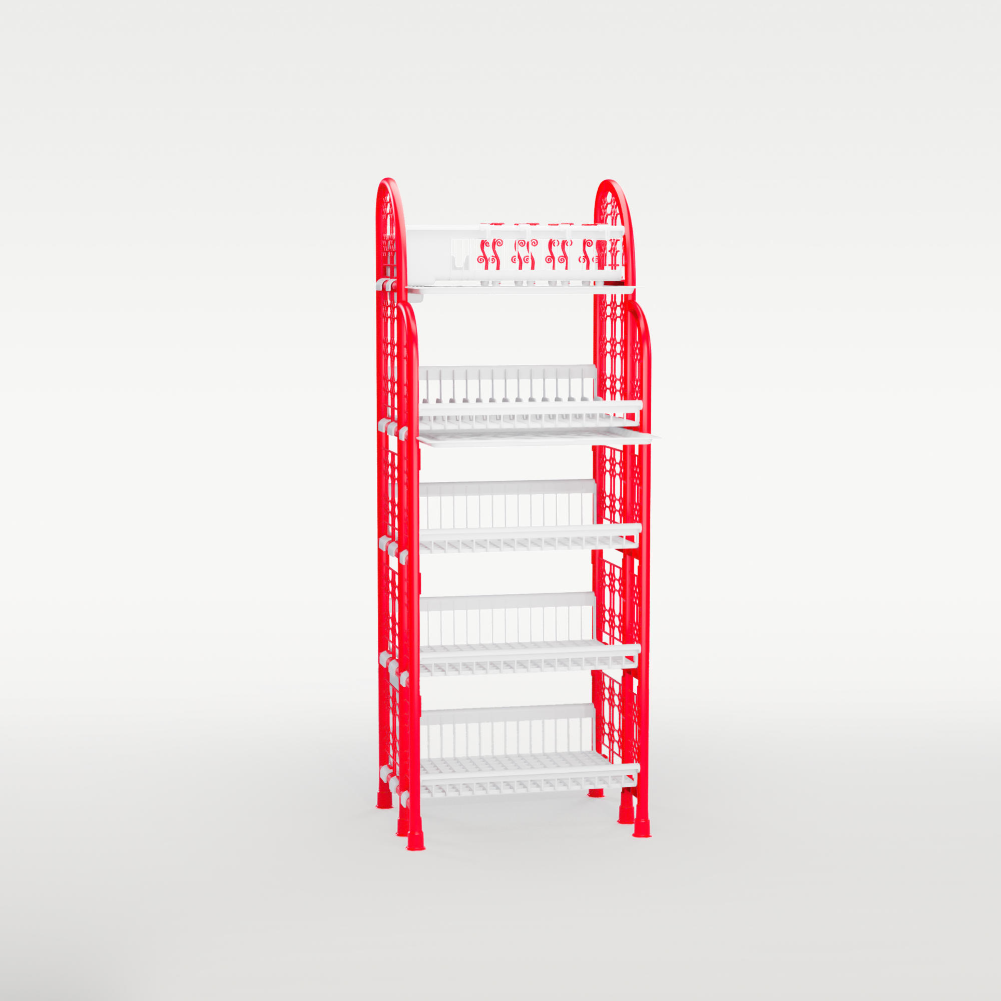 Buy Pop Hexagonal Rack -2 Tray- Red & White Online at Best Price