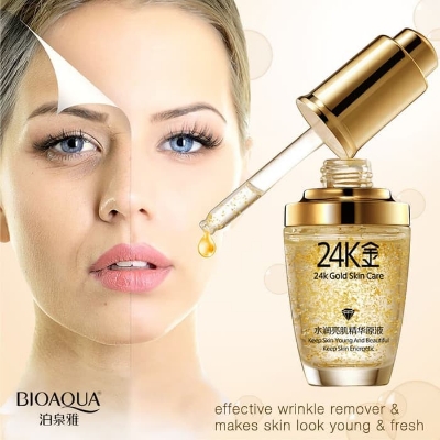 Picture of BIOAQUA 24K Gold Skin Care Anti Aging 24K Gold Serum Face Serum with Hyaluronic Acid and Collagen Anti-aging Serum -30ml