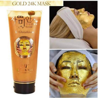 Picture of 24K Gold Mask L Glutathione Cream Soft Facial Treatment 220 ml Pure Beauty Skin