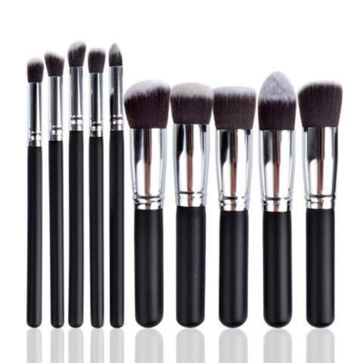 Picture of Kabuki Brush Set of 10 Pcs - Black and Silver