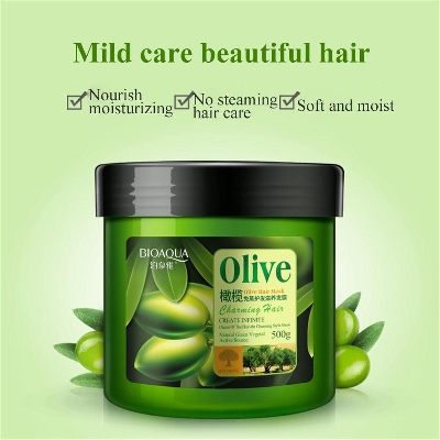 Picture of BIOAQUA Olive Oil Hair Mask Moisturizing Deep Repair Frizz For Dry Damaged Hair Smooth Hair Conditioner