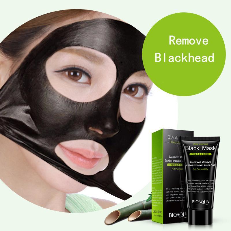 Picture of BIOAQUA Bamboo Charcoal Purifying Peel-off Black Mask Blackhead Remover Acne Treatments Face Care Sunction Deep Cleansing - 60gm