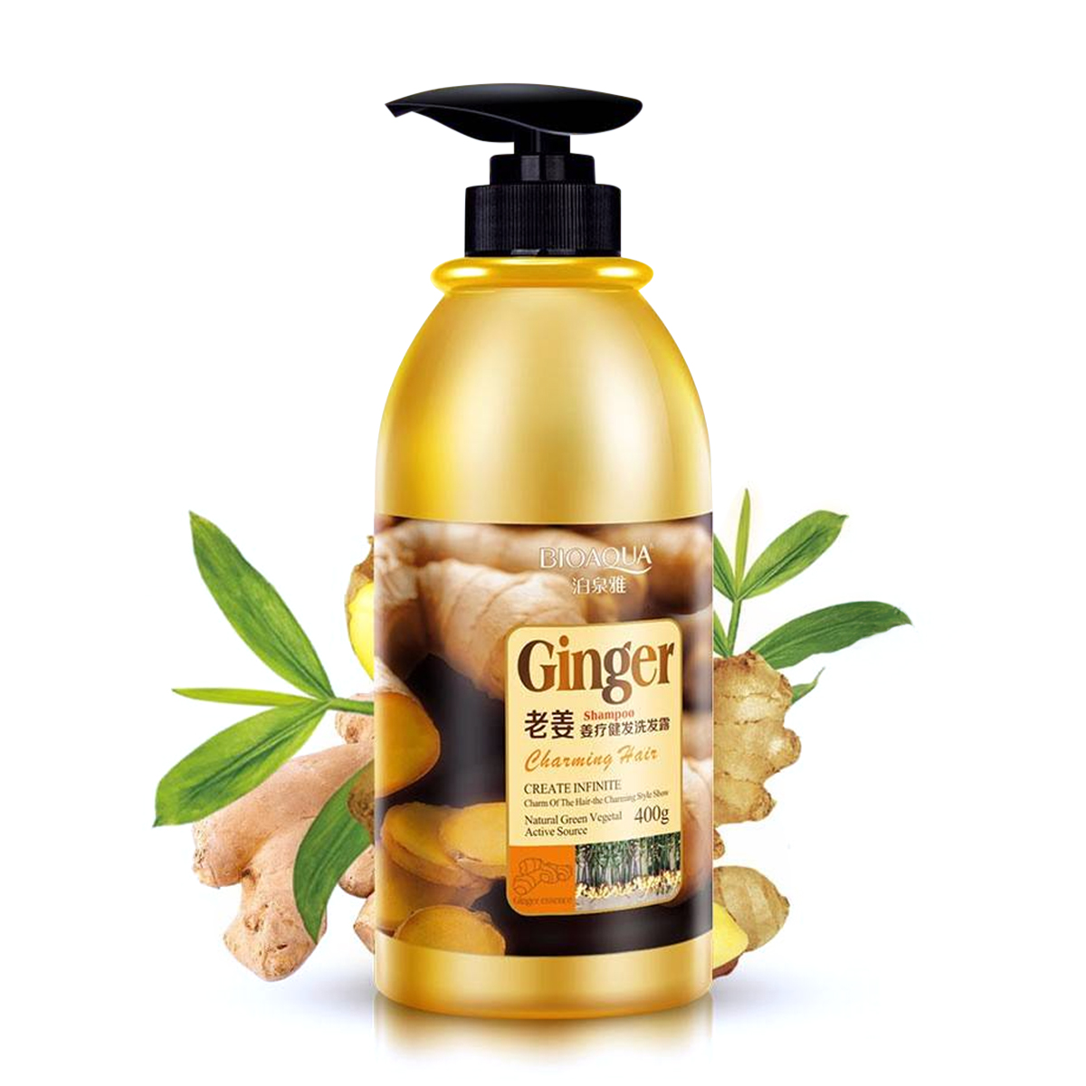 Picture of BIOAQUA Ginger Shampoo for Hair Fall Solution- 400gm