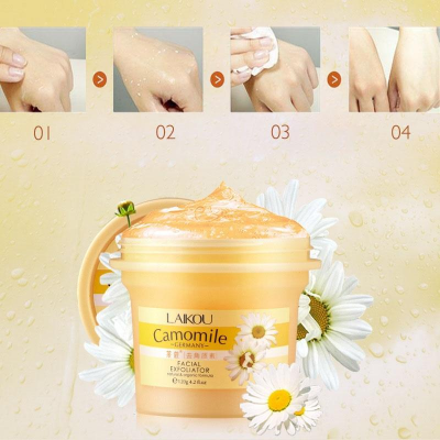 Picture of LAIKOU Camomile Natural Organic Facial Exfoliator Scrub Peeling Cream Face Gel Skin Care Body Scrub Cream -120gm