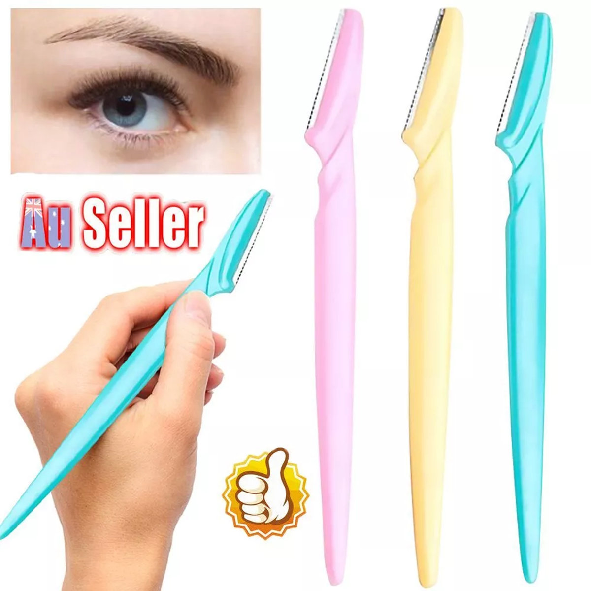 Picture of Eyebrow Razors Facial Hair Remover Shaver Trimmer Shaper for Women -3Pcs