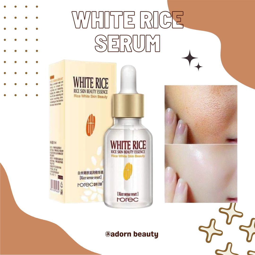 Picture of ROREC White Rice Serum Reduces Wrinkles and Lighten Dark Spots Pore Minimizer Anti- Aging Face Moisturizer Skin Lightening - 15ml