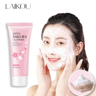 Picture of LAIKOU Japan Sakura Face Wash Foam Cleanser Soft Brush Deep Cleansing-100gm