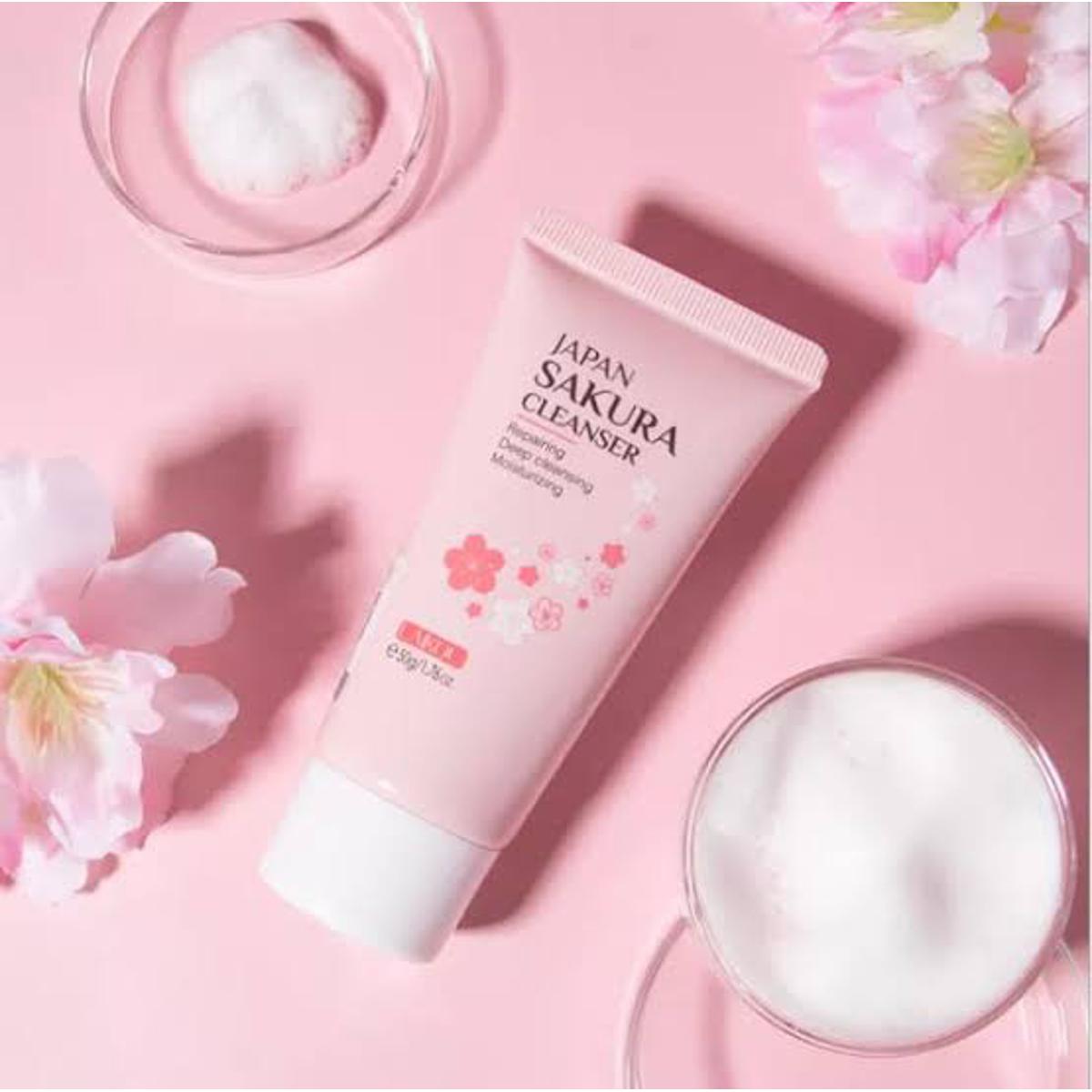 Picture of Japan Sakura Foam Cleanser Face Wash Oil Control Brightening Skin Care 50g Skin Care Korean Cosmetics Face Care