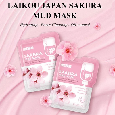 Picture of LAIKOU Sakura Mud Mask Deep Cleansing Oil Control Clay Mask Skin Care-1pcs