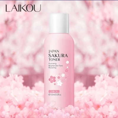 Picture of LAIKOU Cherry Blossoms Face Tonic Deep Moisturizing Oil-control Shrink Pores Makeup Water Care Sakura Skin Toner 100ml