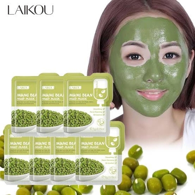 Picture of 7pcs Mung Bean Face Cleansing Mud Peeling Acne Blackhead Treatment Mask Remover Contractive Pore Whitening Hydrating Care - Face Mask - Face Mask