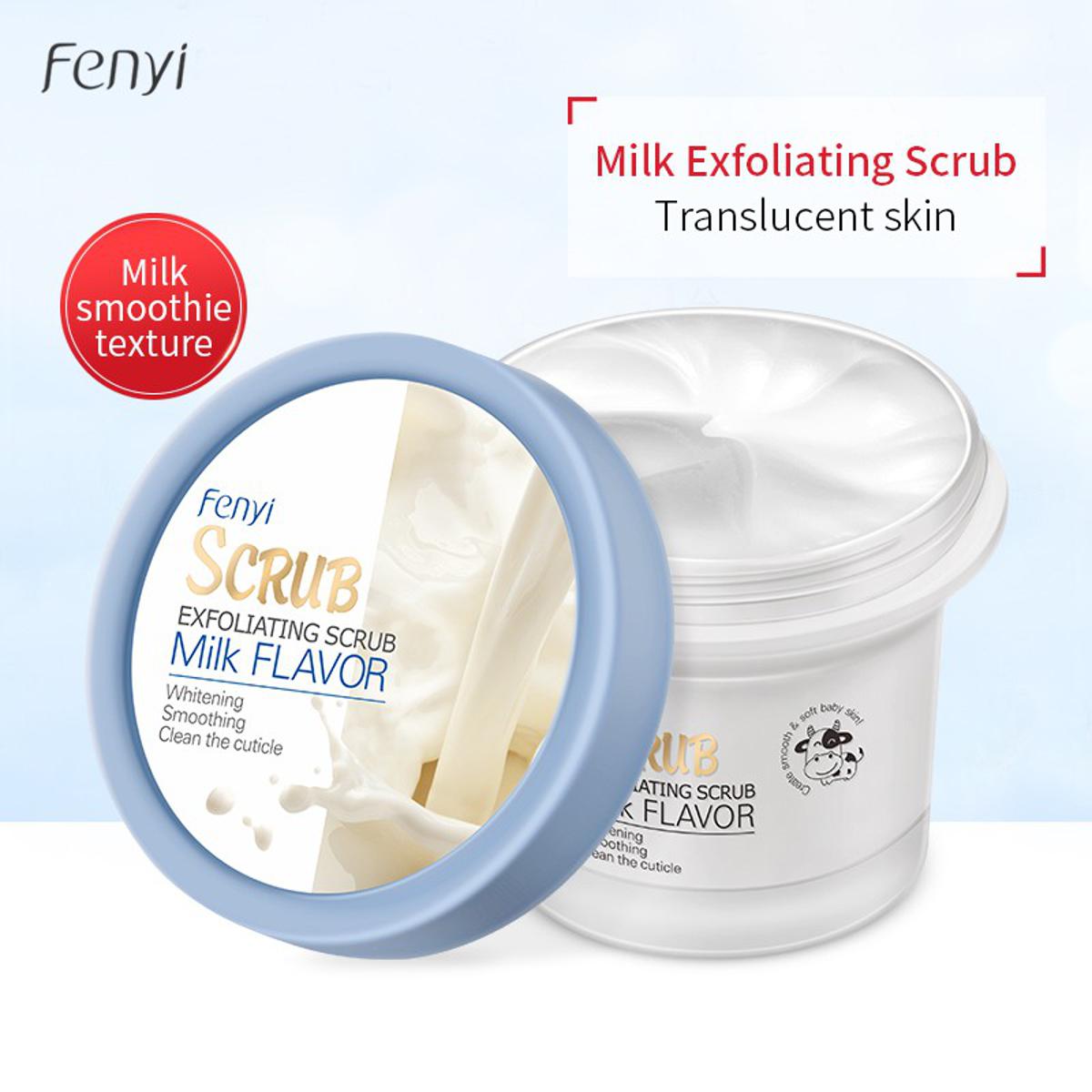 Picture of Fenyi Milk Body Exfoliating Scrub Leg Arm Brightening Nourishing Cleansing Cream Gentle 100g Skin Care