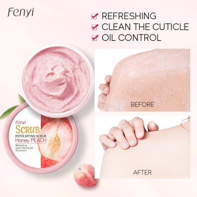 Picture of Fenyi natural Peach fragrance exfoliating gel deep cleansing body scrub-100gm