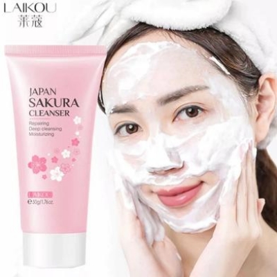 Picture of LAIKOU Japan Sakura Face Wash Foam Cleanser Soft Brush Deep Cleansing-50gm - Face Wash