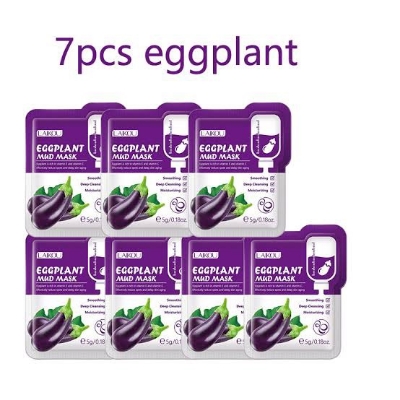 Picture of LAIKOU Eggplant Mud Mask Clay Mask Packs Moisturizing Oil Control Anti-Acne Whitening Deep Cleansing Facial Mask Skin Care-7ps