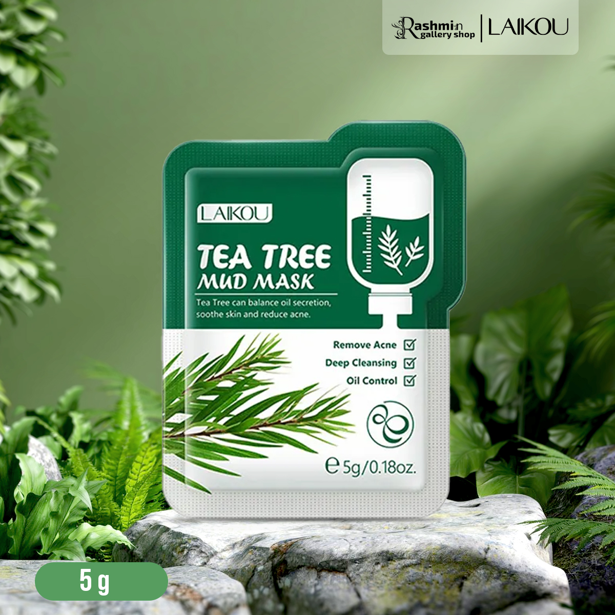 Picture of LAIKOU Tea -Tree Mud Mask Repairing Acne Cleansing Blackhead Oil Control Soothing -1pcs