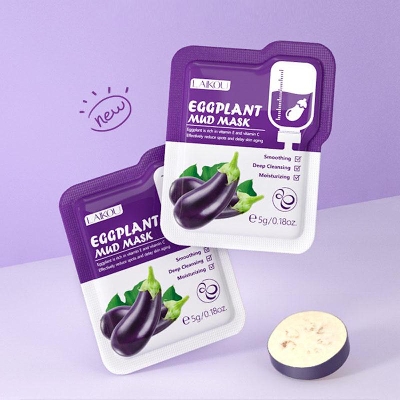 Picture of LAIKOU Eggplant Mud Mask 5g Facial Cleansing Mud Mask Skin Care Products-1pcs
