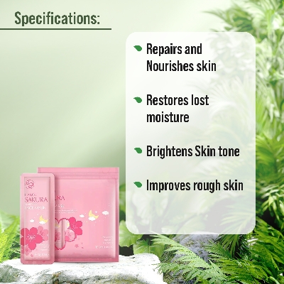 Picture of LAIKOU Sakura Sleeping Mask No-Wash Sakura Essence Face Masks Skin Care for Moisturizing Soothing Repair Night Cream -5pcs