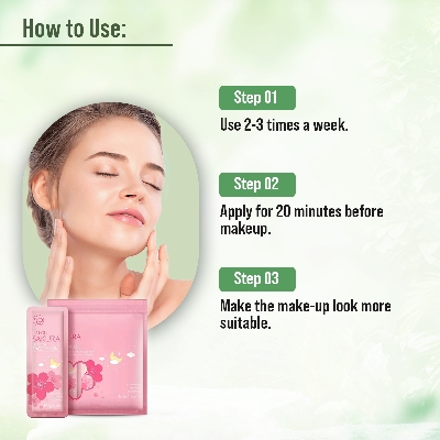 Picture of LAIKOU Sakura Sleeping Mask No-Wash Sakura Essence Face Masks Skin Care for Moisturizing Soothing Repair Night Cream -5pcs
