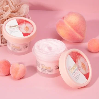 Picture of Fenyi Honey Peach Britning Body Pores Cleansing Cream Exfoliating Smooth Scrub -100gm