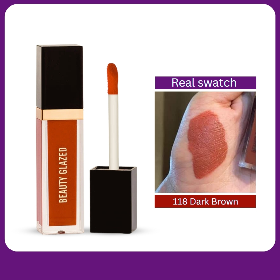 Picture of Beauty Glazed Super Mini Lipstick-118 (Dark Brown) Size is very small but good