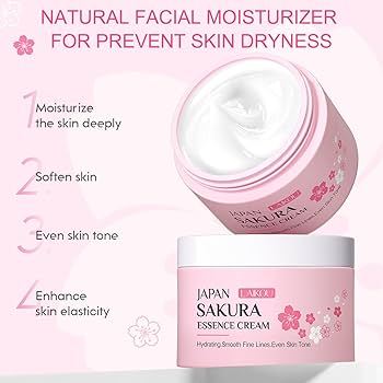 Picture of LAIKOU Sakura Cleansing Skincare Set Cleanser Serum Face Cream Whitening Shrink Pore Moisturizing Remove Wrinkle Skin Care For Dark Spots Pores Melasma -3pcs