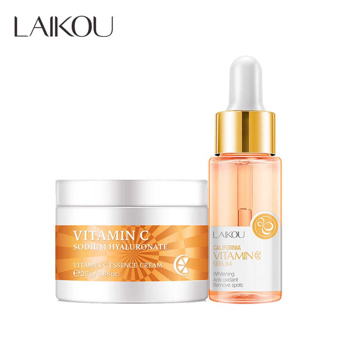 Picture of LAIKOU Vitamin C Face Cream Anti-oxidant Serum Remove Spots Dullness Skin Care- 2pcs