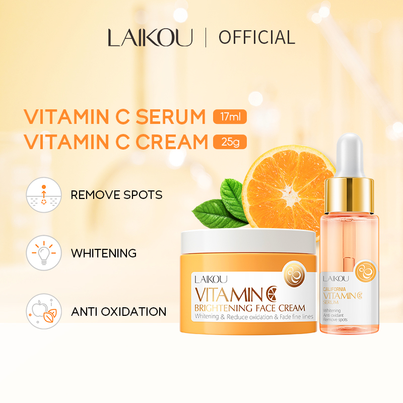 Picture of LAIKOU Vitamin C Face Cream Anti-oxidant Serum Remove Spots Dullness Skin Care- 2pcs