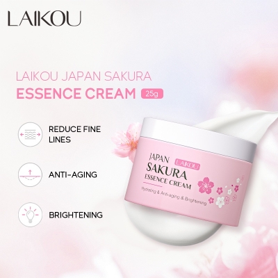 Picture of LAIKOU Sakura Skin Care Set 5pcs Brightening Serum / Whitening Face Moisturizer / Eye Cream / Cleansing Mud Mask Remove Acne