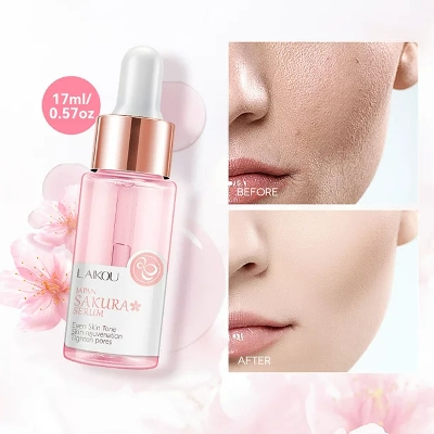 Picture of LAIKOU Japan Sakura Beauty Set Brighten Skin Tone Deep Nourishing Whitening Cherry Blossom Skin Care Beauty Set-7pcs