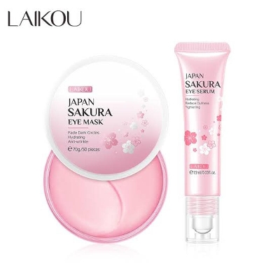 Picture of LAIKOU Japan Sakura Eye Serum Eye Mask Fade Eye Bag Dark Circles Skin Dullness Anti-aging 2pcs