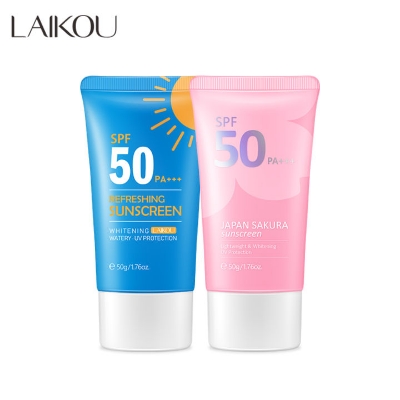 Picture of LAIKOU SPF50 PA+++ Face Sunscreen Sakura Refreshing UVA UVB Waterproof Sunblock 50g UV Protector -2pcs