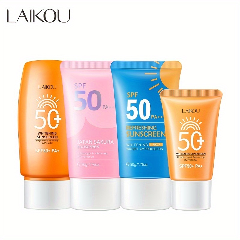 Picture of LAIKOU Sakura Sun Cream 50+++: Vitamin C Sunblock for Waterproof Sun Protection-(Combo set 4pcs)