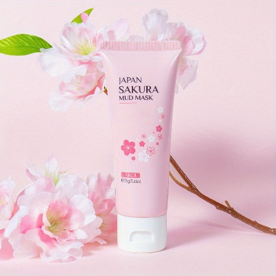 Picture of Laikou Sakura Mud Mask Deep Clean Whitening Remove Blackhead Exfoliating Shrink Pores Oil Control Repair Refine Pores Face Care 75g