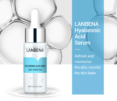 Picture of Lanbena Hyaluronic Acid Serum, LANBENA Moisturizing Serum Intense Hydration + Moisture for Dry Skin and Smooth Fine Lines Hyaluronic Serum for Face - 0.5 Fl.oz / 15 ml