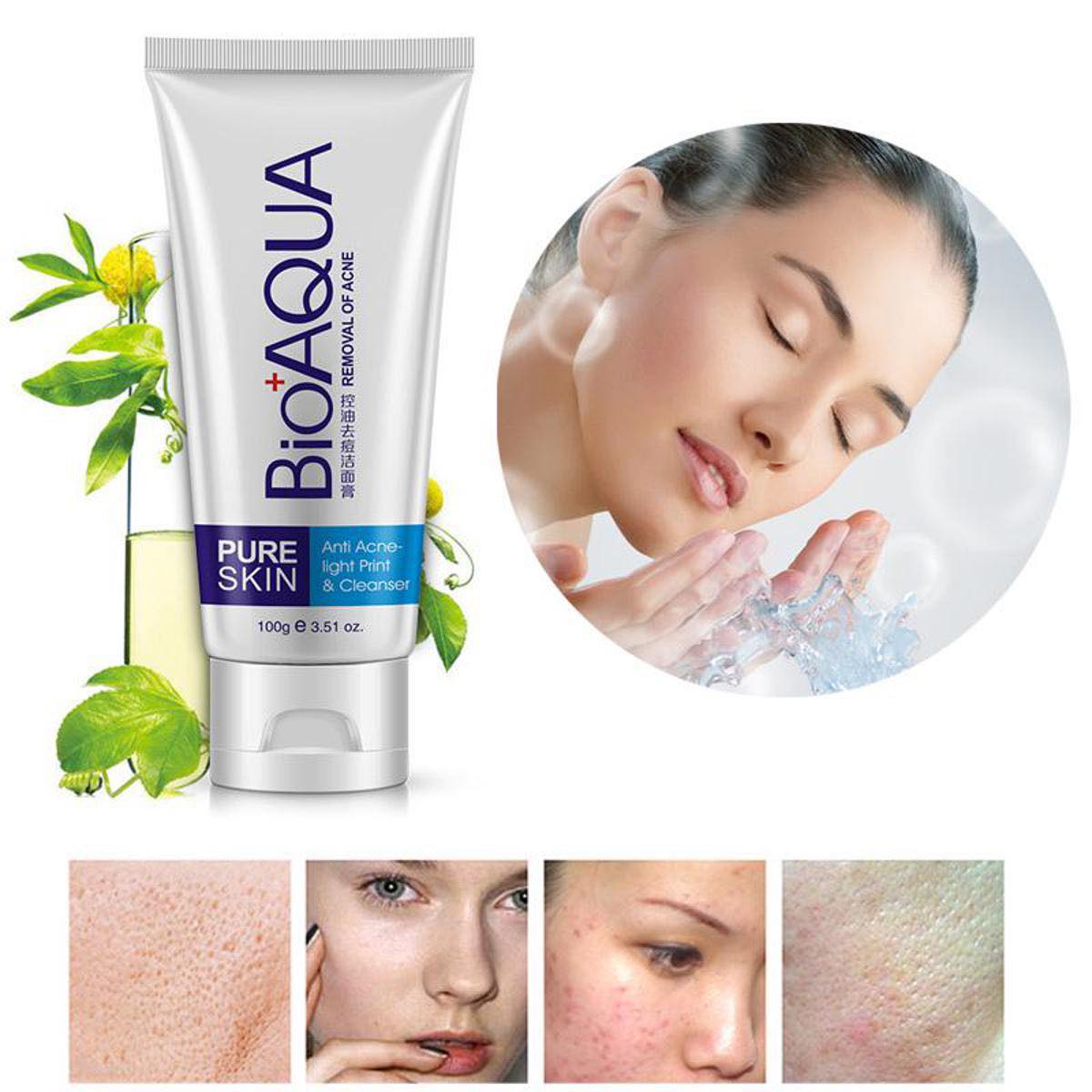 Picture of BIOAQUA Acne Treatment Facial Cleanser Face Washing Products Blackhead Remove Oil-control Deep Cleansing Foam Shrink Pores 100g