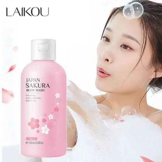 Picture of Laikou Sakura Exfoliating Shower Gel Moisturizing Whitening Cleaning Elegant Fragrance Oil Control Bodycare Shower Gel Skin Care-100ml