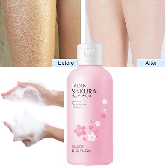 Picture of Laikou Sakura Exfoliating Shower Gel Moisturizing Whitening Cleaning Elegant Fragrance Oil Control Bodycare Shower Gel Skin Care-100ml