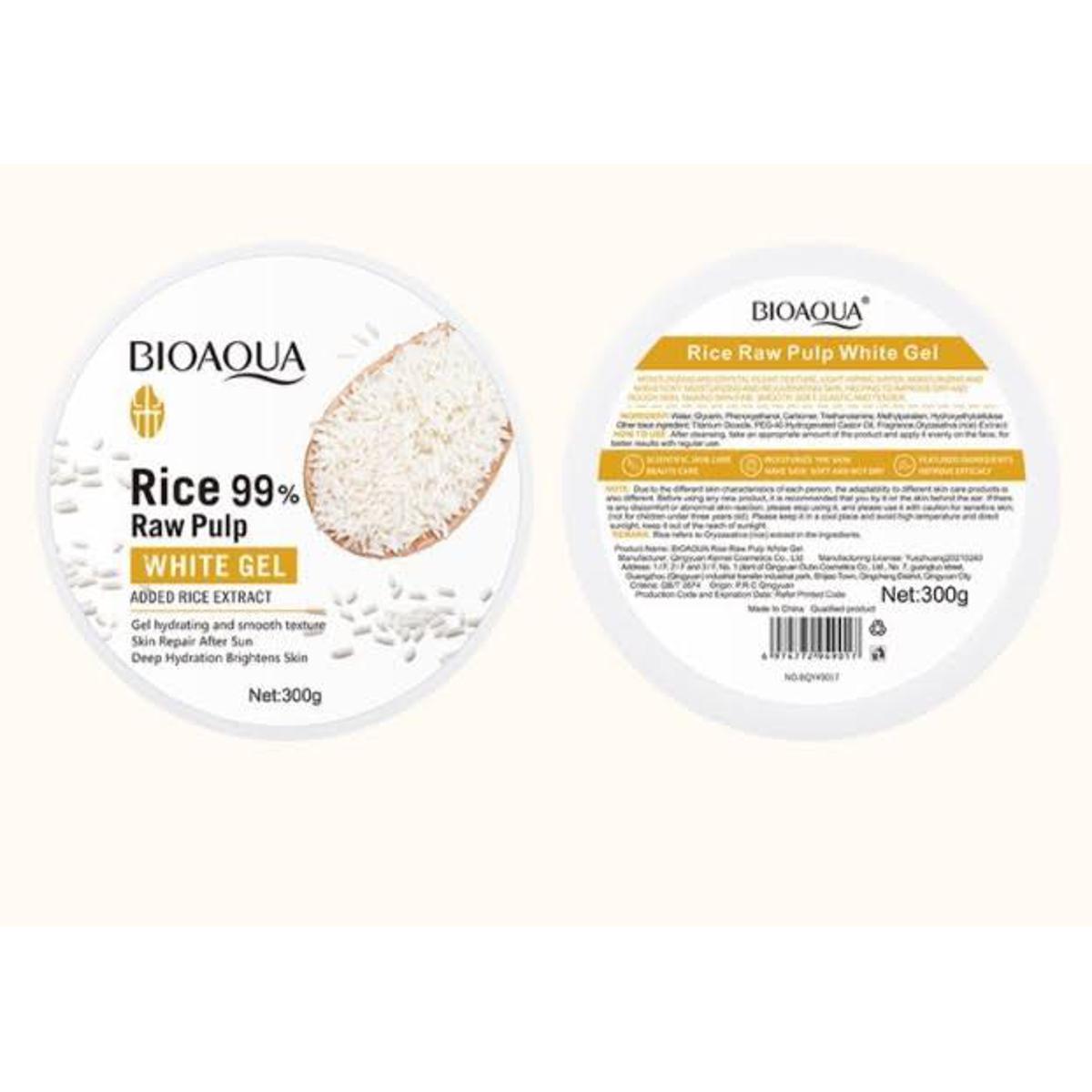 Picture of BIOAQUA RICE 99% RAW PULP WHITE GEL MOISTURIZING WHITENING HYDRATING ACNE GEL MILD OIL CONTROL GEL - 300g